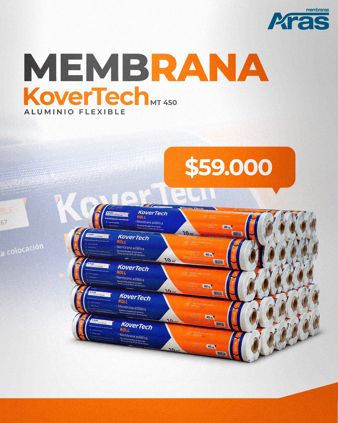 Membrana KoverTech MT 450 Aluminio Flexible